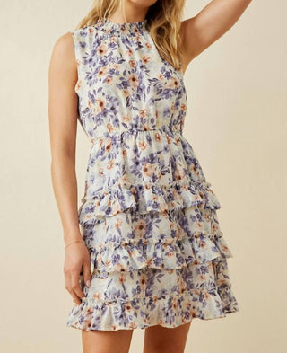Hayden La - Floral Smocked Neck Tiered Dress