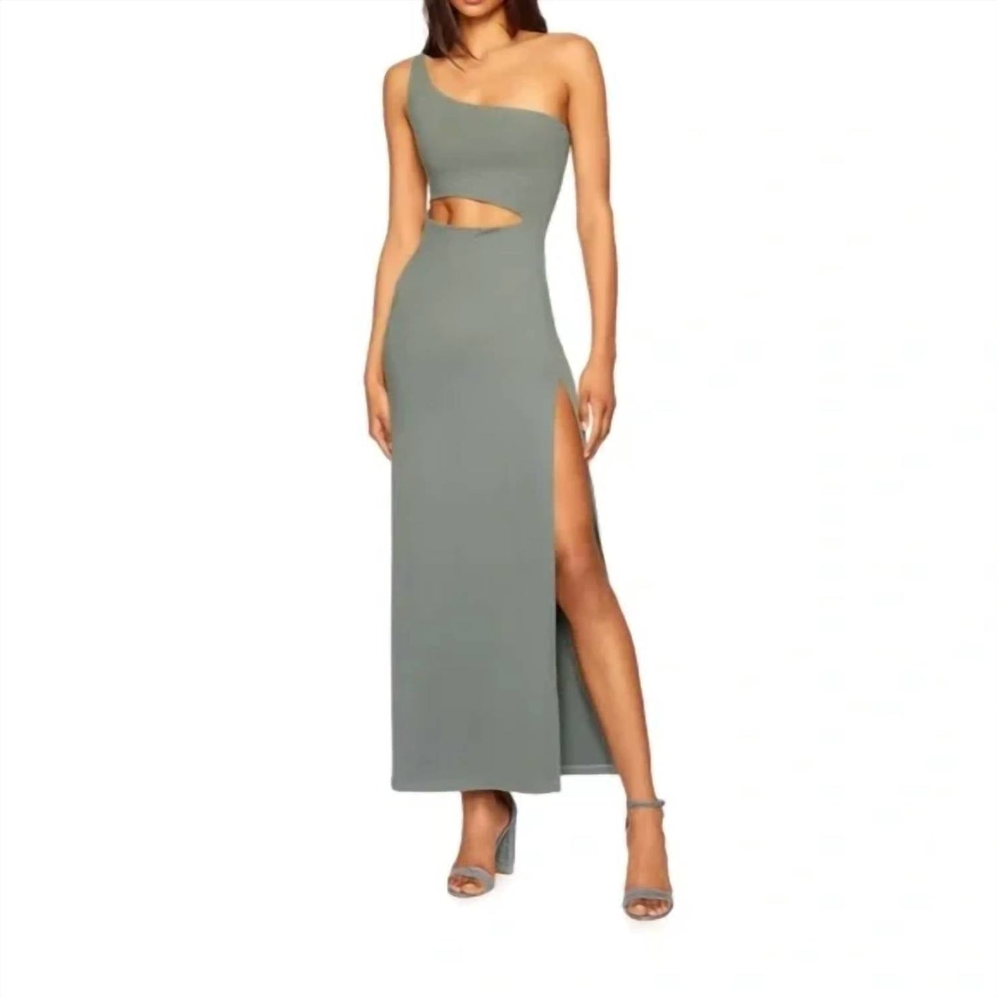 Susana Monaco - One Shoulder Cut Out High Slit Maxi Dress