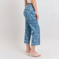 Judy Blue - High Rise Flower Print Crop Wide Jeans