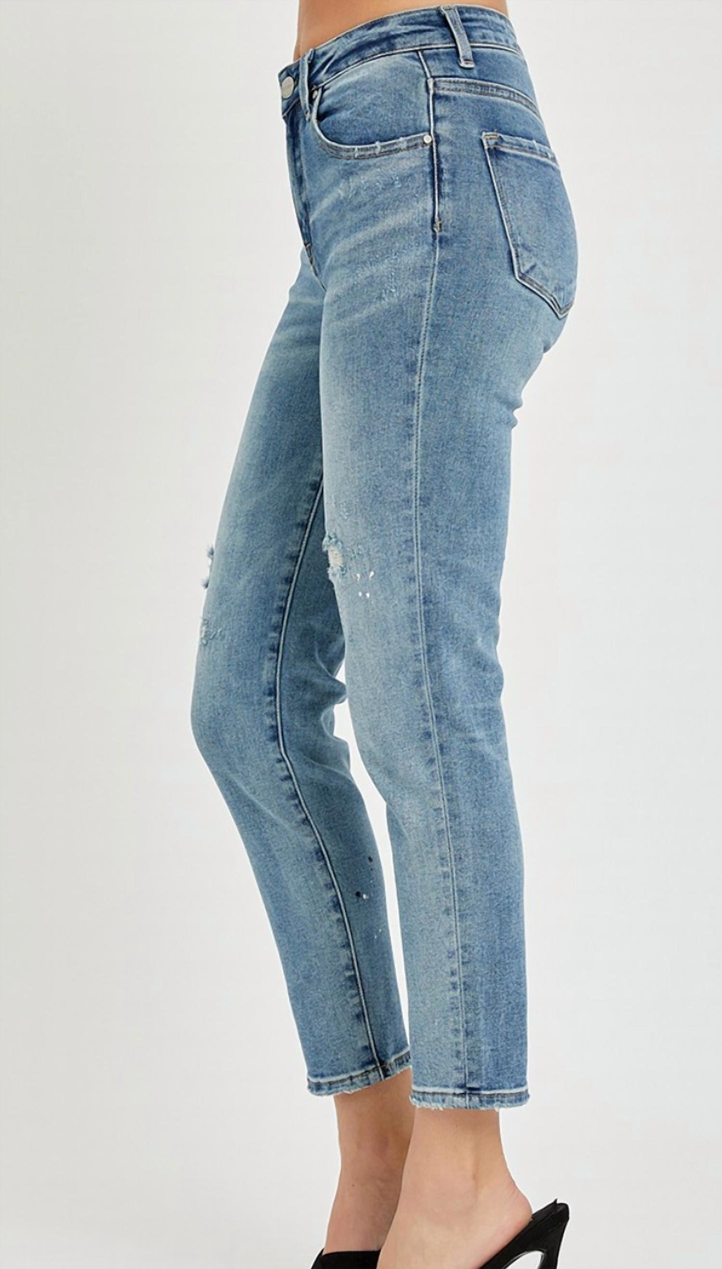 Risen - Mid Rise Tapered Jeans