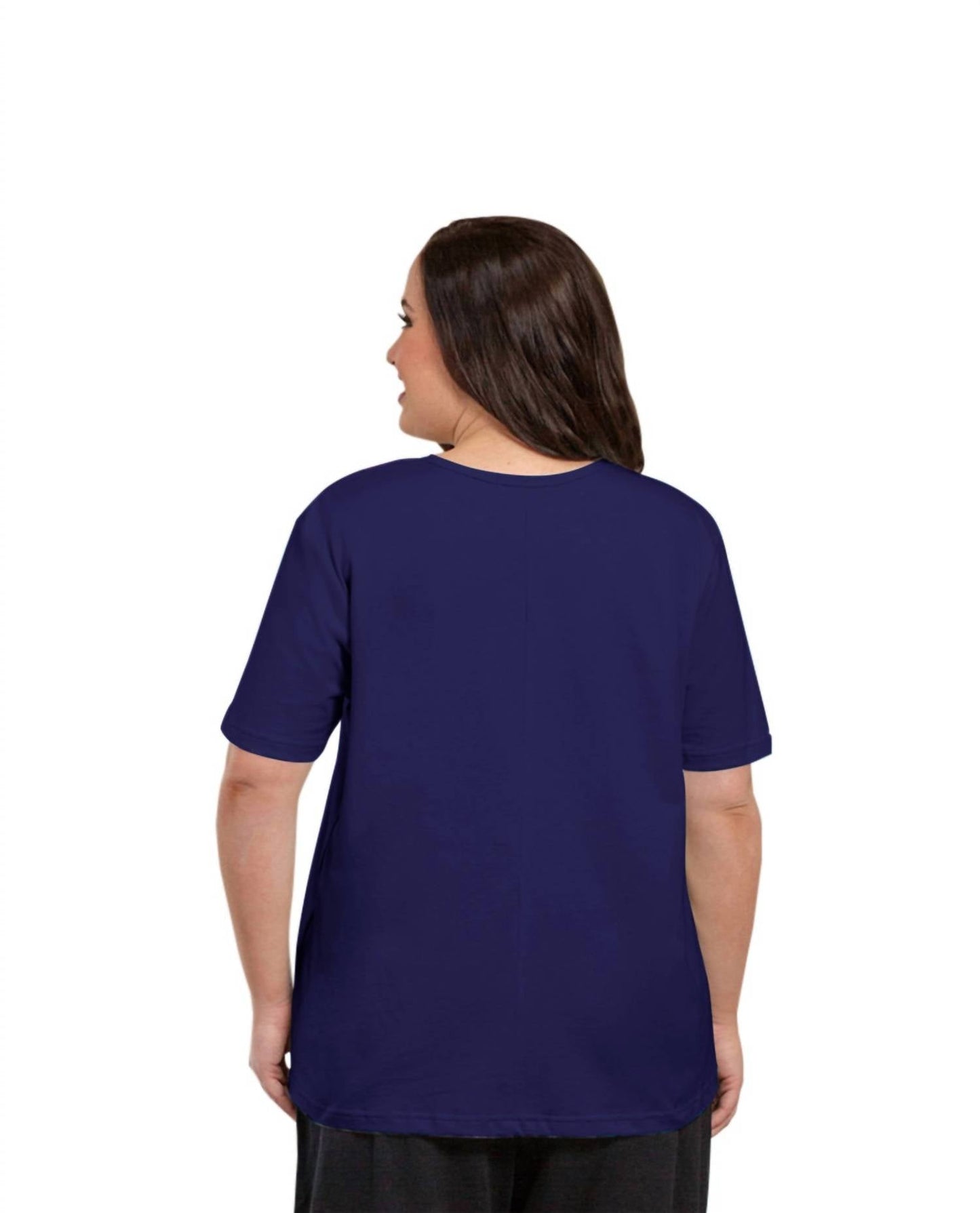 On The Plus Side - Jersey U-Neck Short Sleeve Tee - Plus