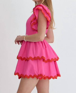 Entro - One Shoulder Valentine Mini Dress