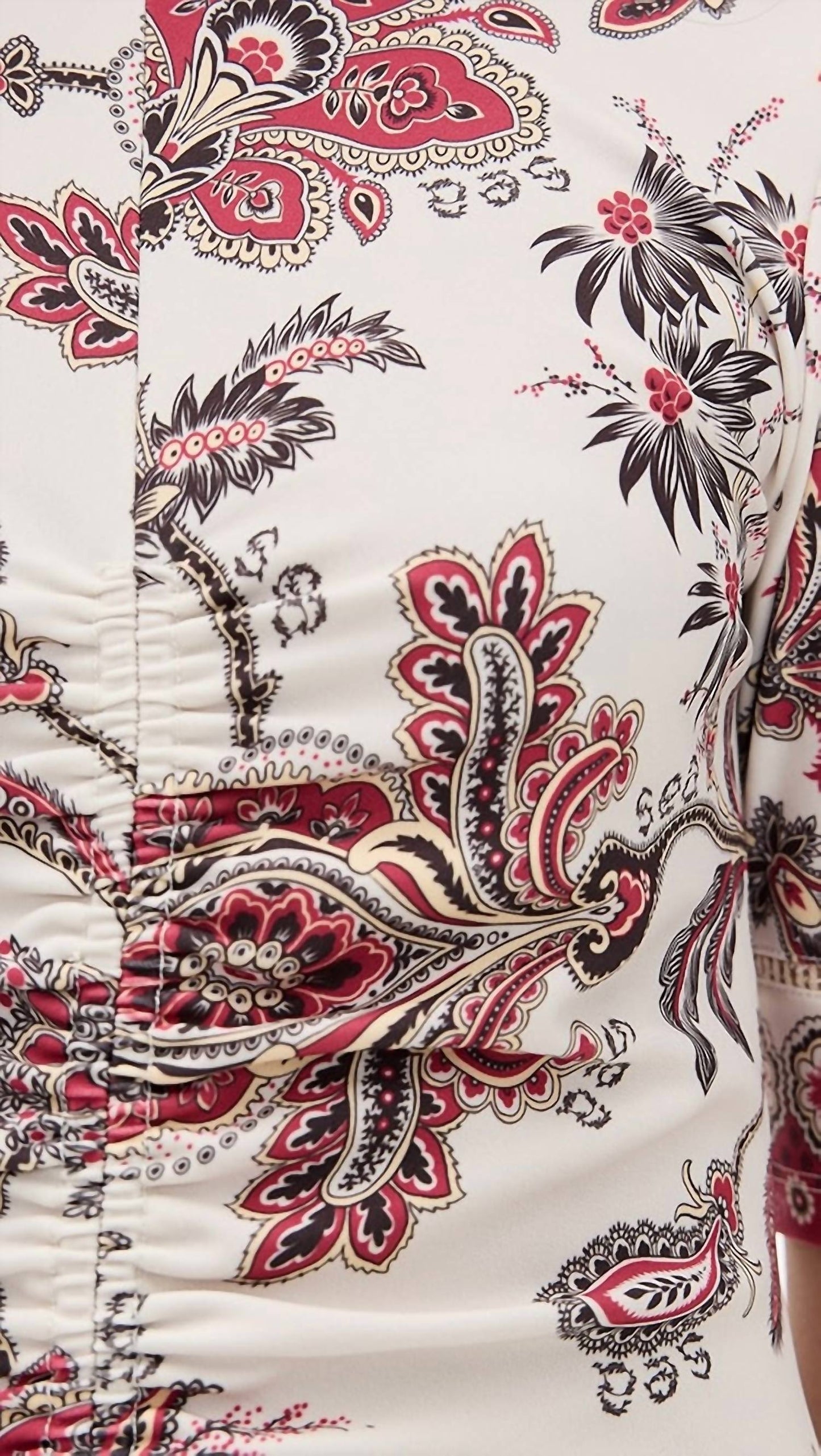 Sea - Cassandra Print Ruched Short Sleeve Dress