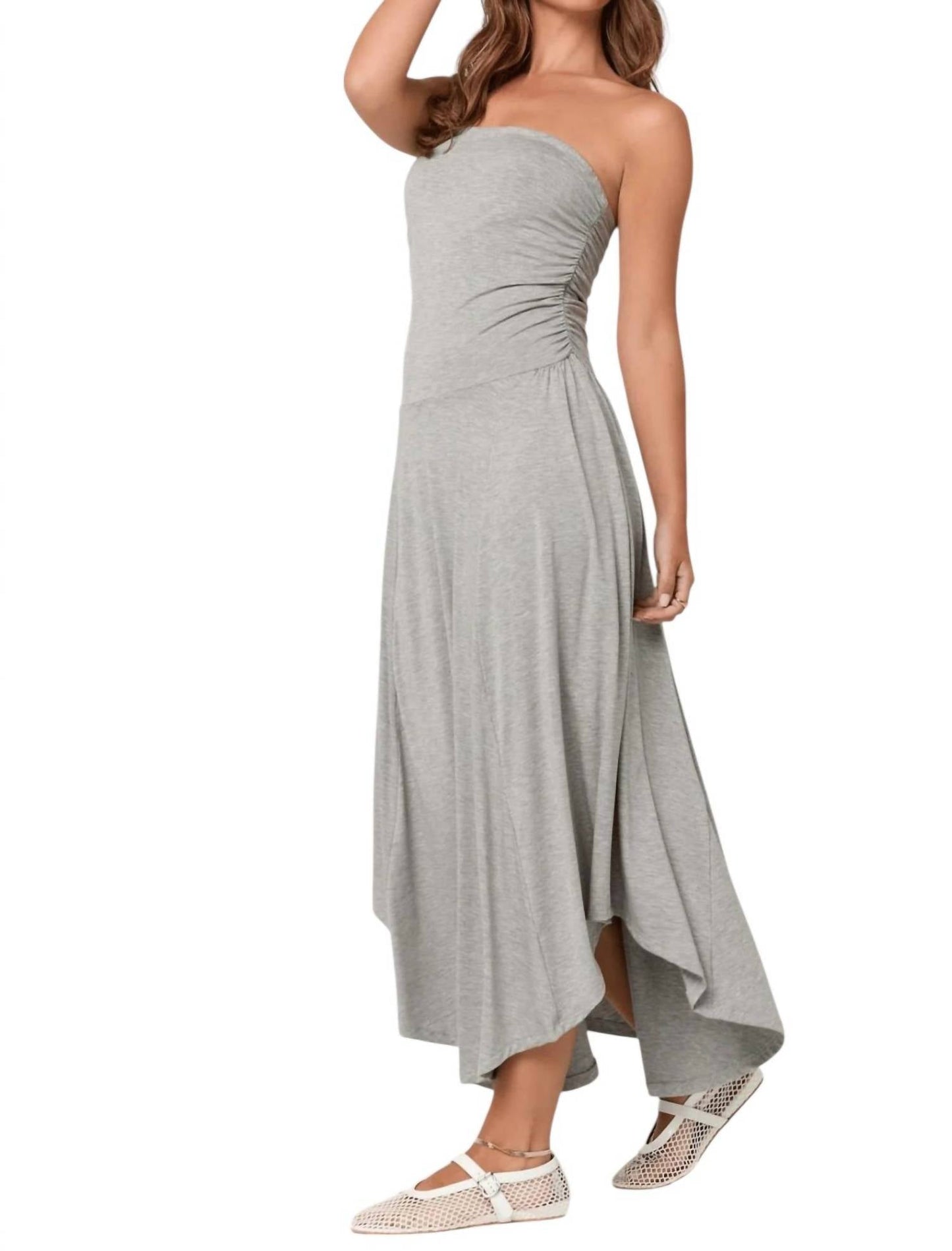 Project Social T - Goddess Strapless Shirred Dress