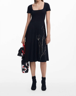 Desigual - LOW-CUT MIDI DRESS