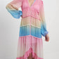 2.7 August Apparel - High Low Tie Dye Color Ruffle Dress