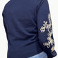 Autumn Cashmere - Puff Sleeve V Sweater With Contrast Embroidery