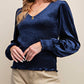 Kori - Velvet Jersey Smocked Top
