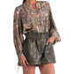 Elan - Paisley Button Blouse
