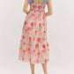 Entro - Floral Print Tie Shoulder Midi Dress
