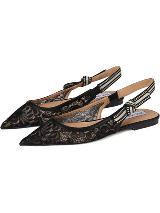 Steve Madden - Black Lace Olsen Slingback Pointed Toe Bow
