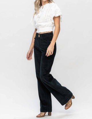 Judy Blue - Overdyed Corduroy Trouser Wide Leg Jeans