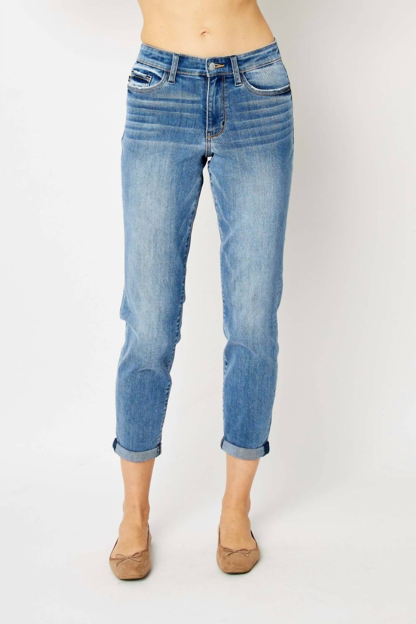 Judy Blue - Women's Midrise Cuffed Slim Jean