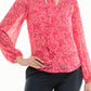 Nicole Miller - Printed Button-down Tie Neck Blouse