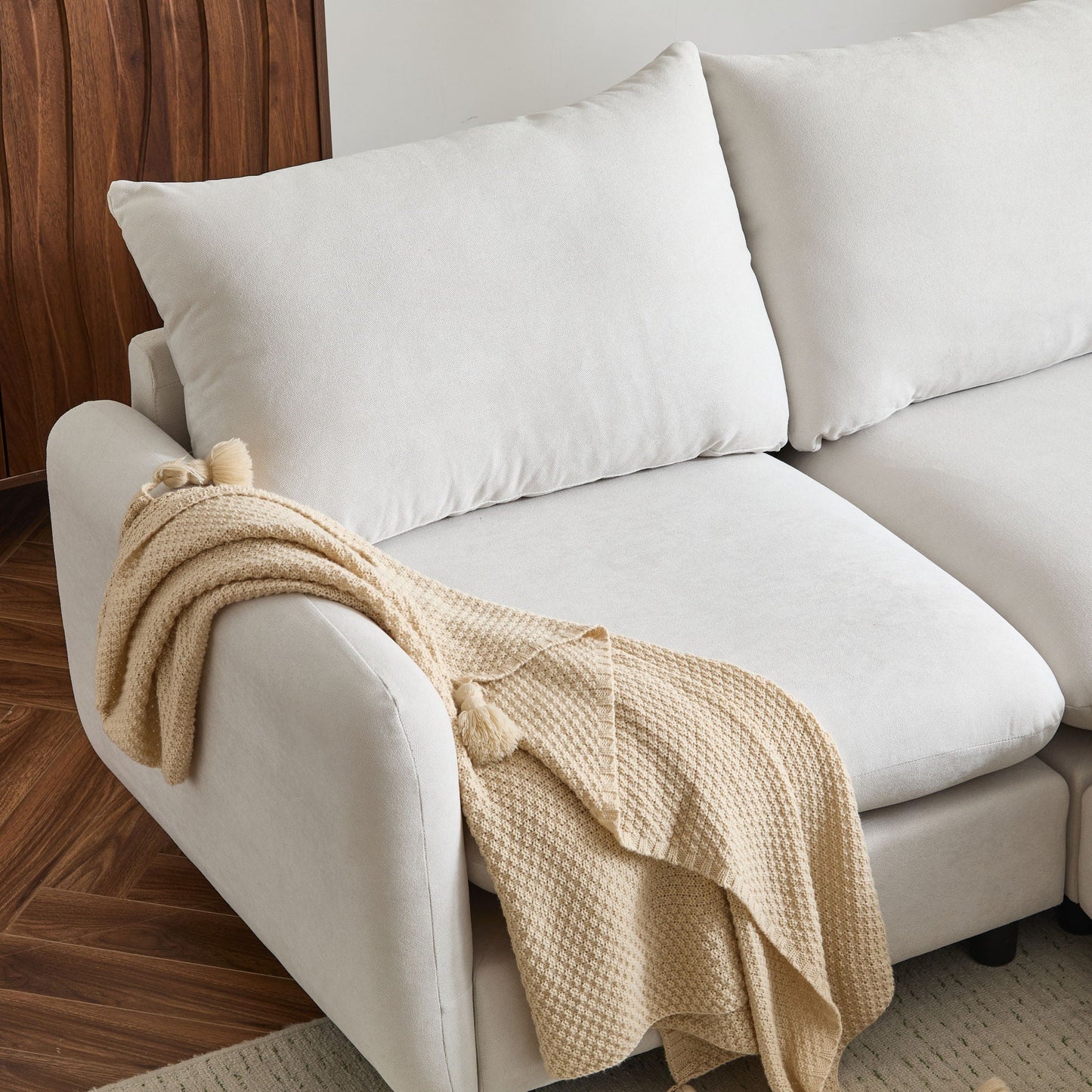 Oversize Modular Sectional Sofa With Ottoman For Living Room
