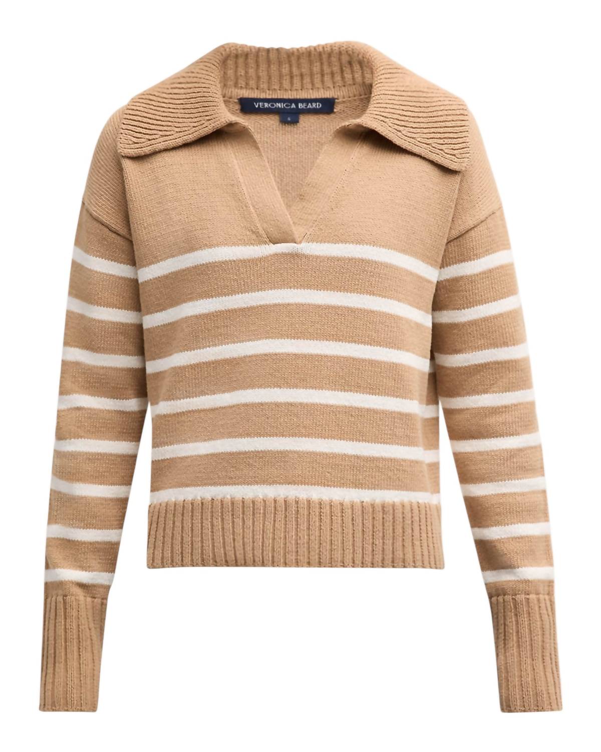 Veronica Beard - Jovie Striped Polo Pullover Sweater