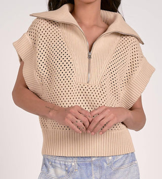 Elan - Luna Quarter Zip Sweater