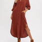 Style Usa - Maxi Gauze Shirt Dress