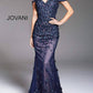 Jovani - Floral Embellished Off Shoulder Evening Dress