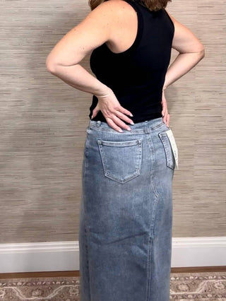 Risen - High Rise Front Open Maxi Skirt