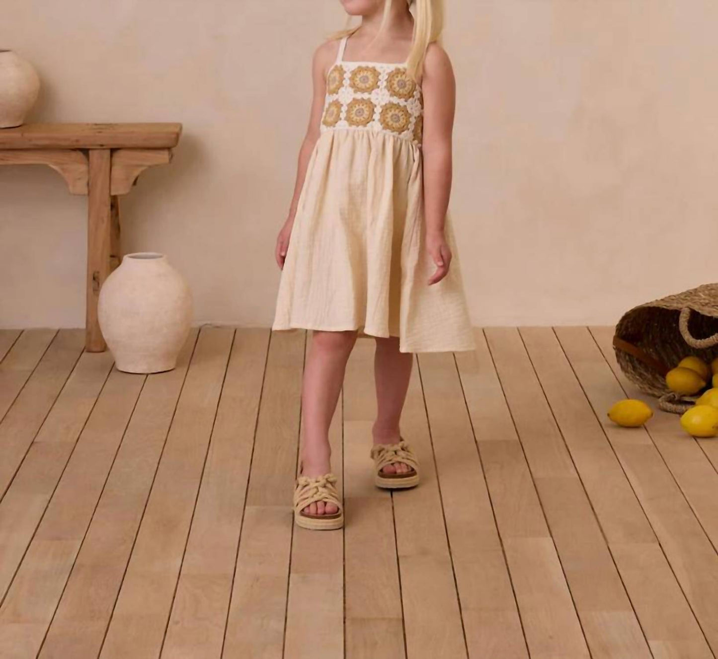 Rylee + Cru - Girls Crochet Sundress Marigold
