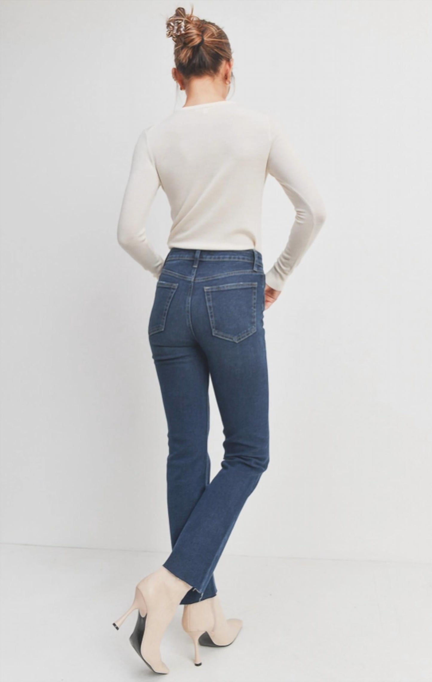 Judy Blue - Dark Cut Off Straight Leg Jeans
