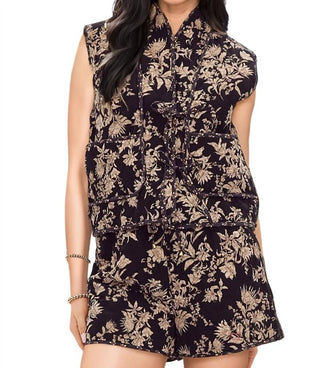 Entro - Maxine Floral Print Quilted Vest & Short Set