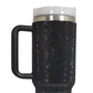 Trendsi - Rhinestone Stainless Steel Tumbler with Straw