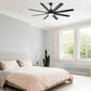 Ceiling Fan With Dimmable LED Light, 8 Blades, Smart Remote Control, Reversible DC Motor - Matte Black