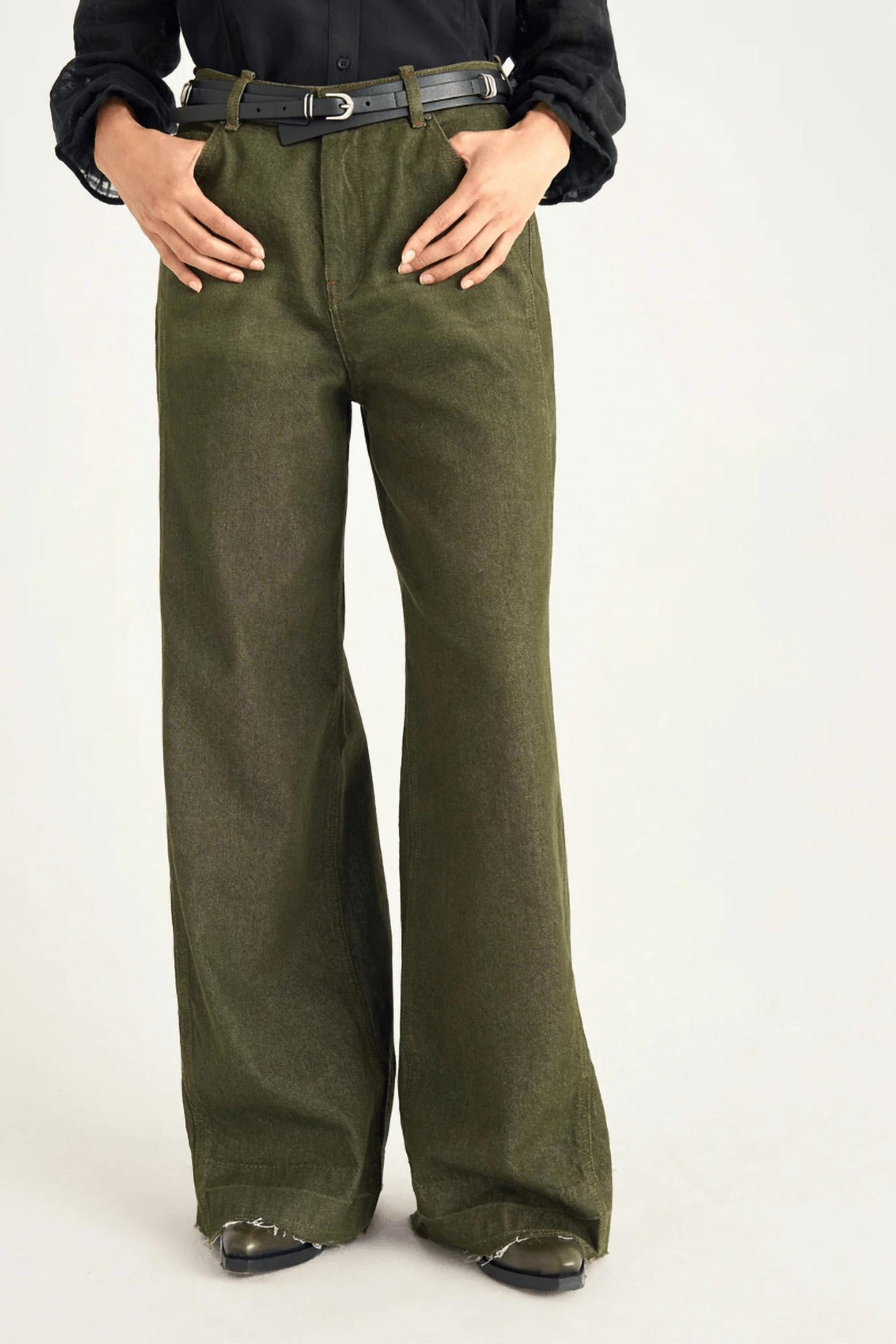 Cotelac - High-waisted Wide-leg Jeans