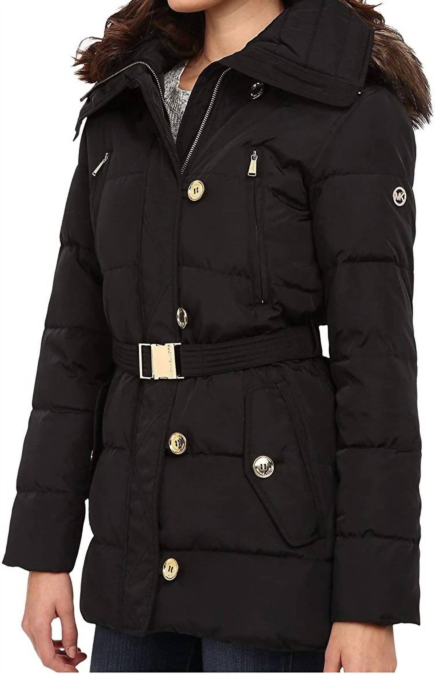 Michael Kors - Fur Trim Hooded Down Coat