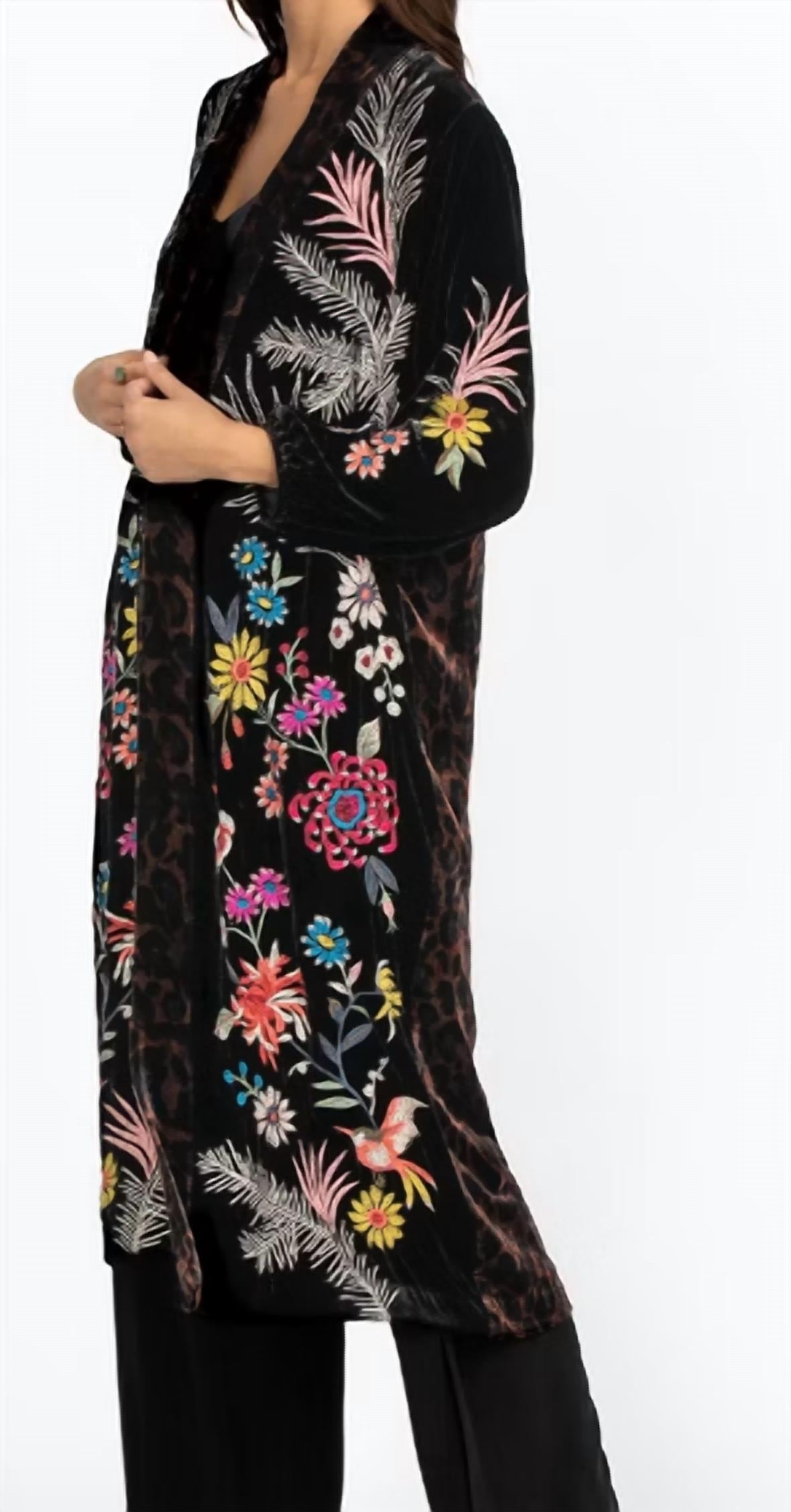 Johnny Was - Tiarei Velvet Bishop Sleeve Kimono Coat