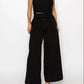 A.C.G. Los Angeles - Dressy & Casual High Waisted Palazzo Belted Pants & Halter Cropped Top Set