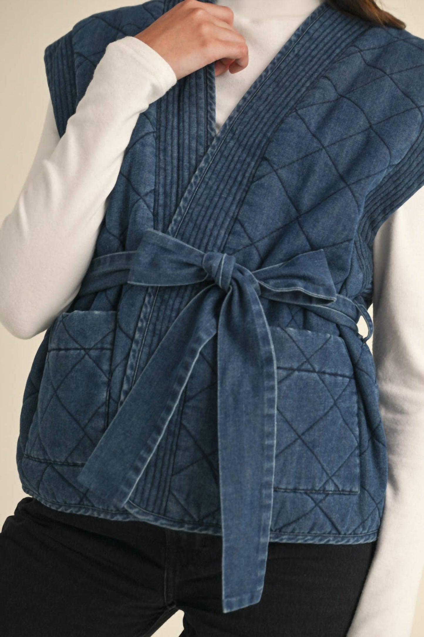 &Merci - Lost In Thought Quilted Denim Vest