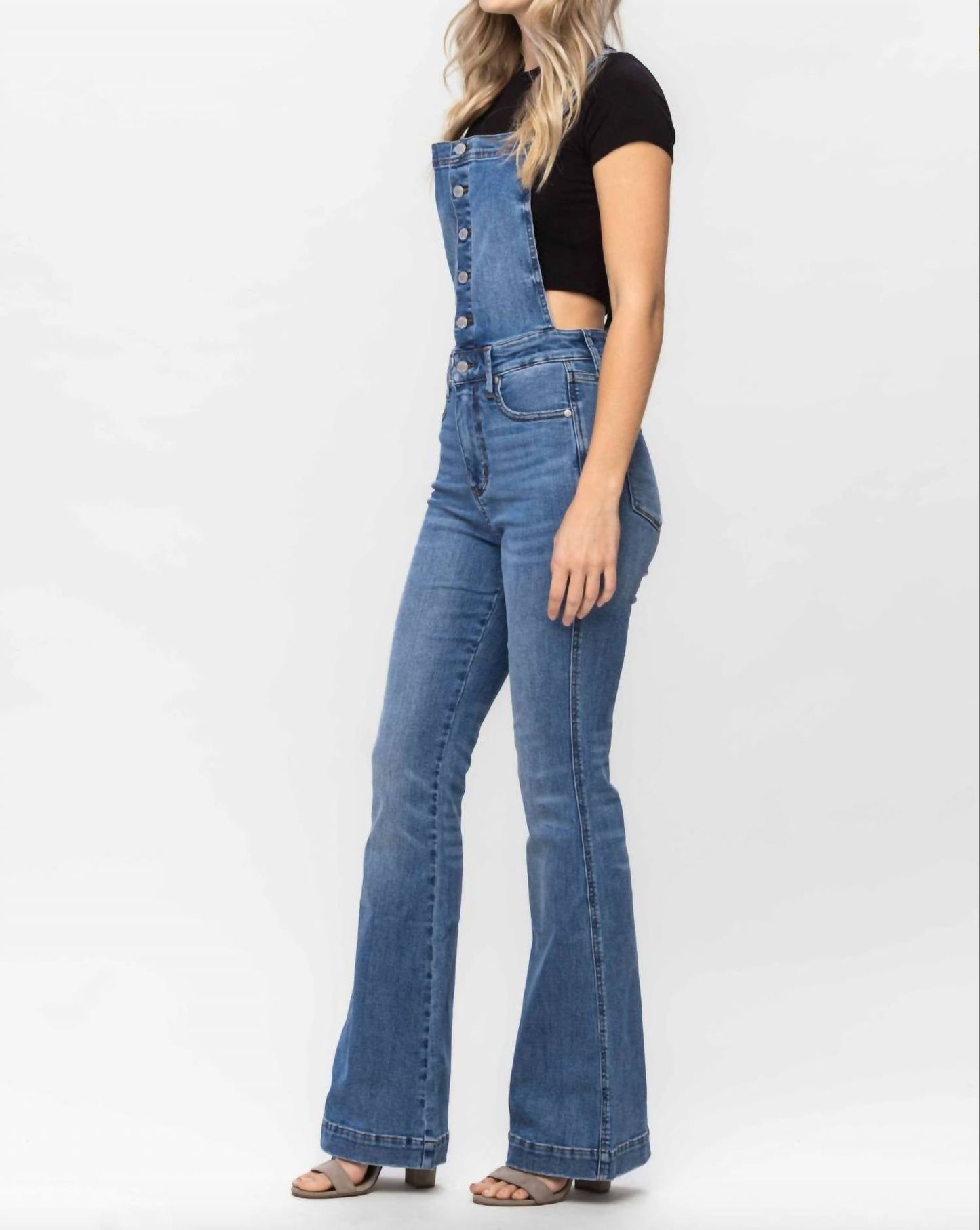 Judy Blue - Tummy Control Overall Flare Jeans