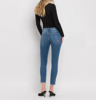 Vervet By Flying Monkey - Amber Mid Rise Raw Hem Crop Skinny Jeans