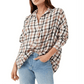 French Connection Women s Panita Org Check Shirt Brown Size X-Small