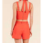 Baby Pink - Women's Keyhole Top And Shorts Set