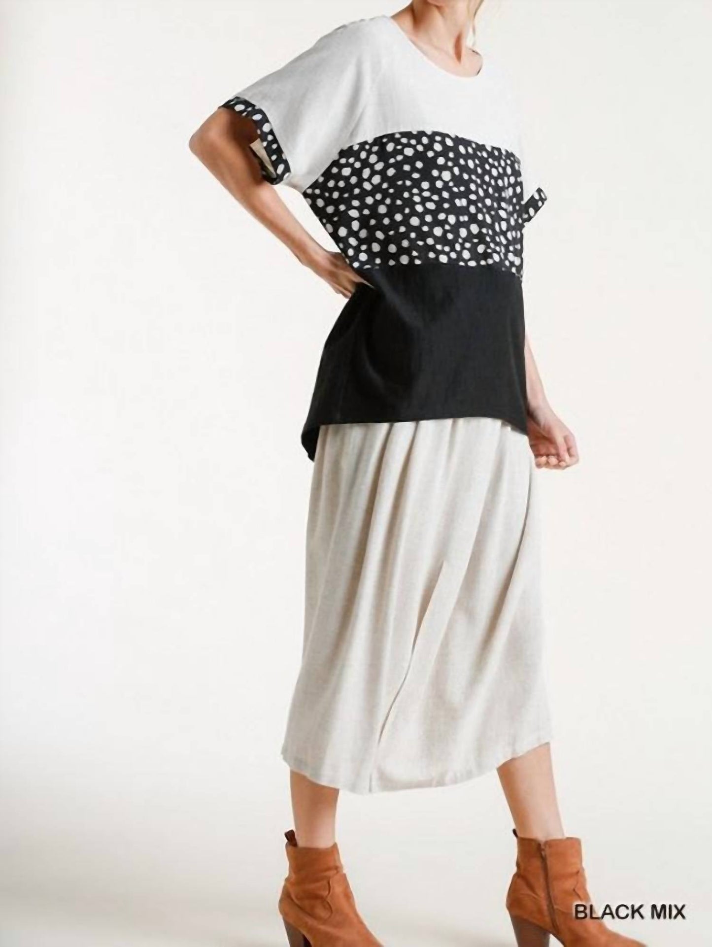 Umgee - Dalmatian Color Block Top