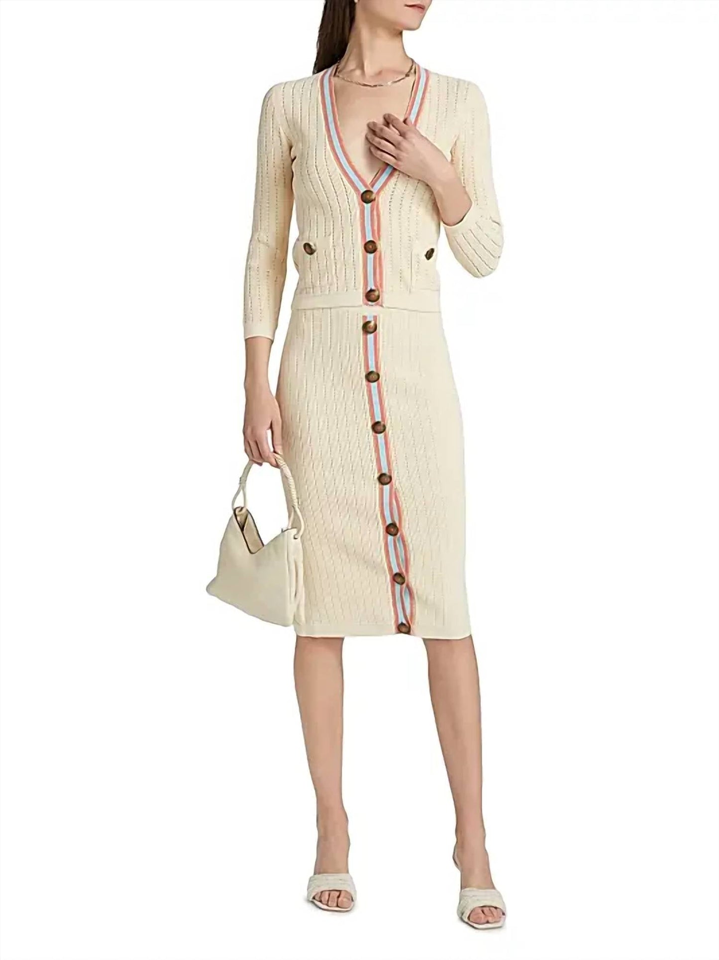 L'Agence - Irvin Pointelle Cropped Cardigan