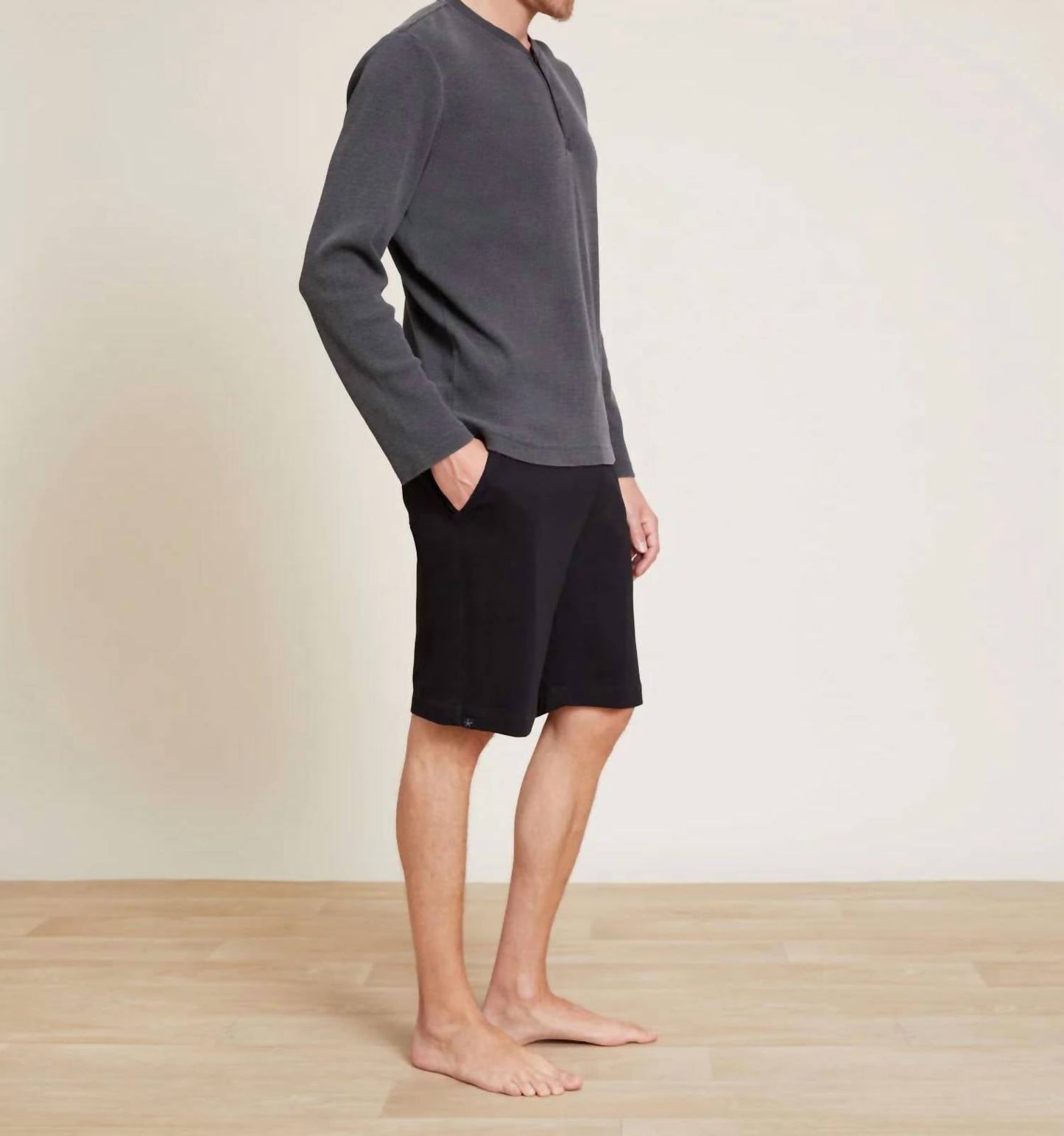 Barefoot Dreams - Malibu Collection Pigment Waffle Long Sleeve Henley Tee
