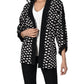 Frank Lyman - Dot Print Roll-up Sleeves Cardigan