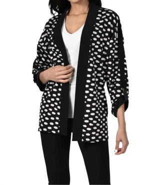 Frank Lyman - Dot Print Roll-up Sleeves Cardigan