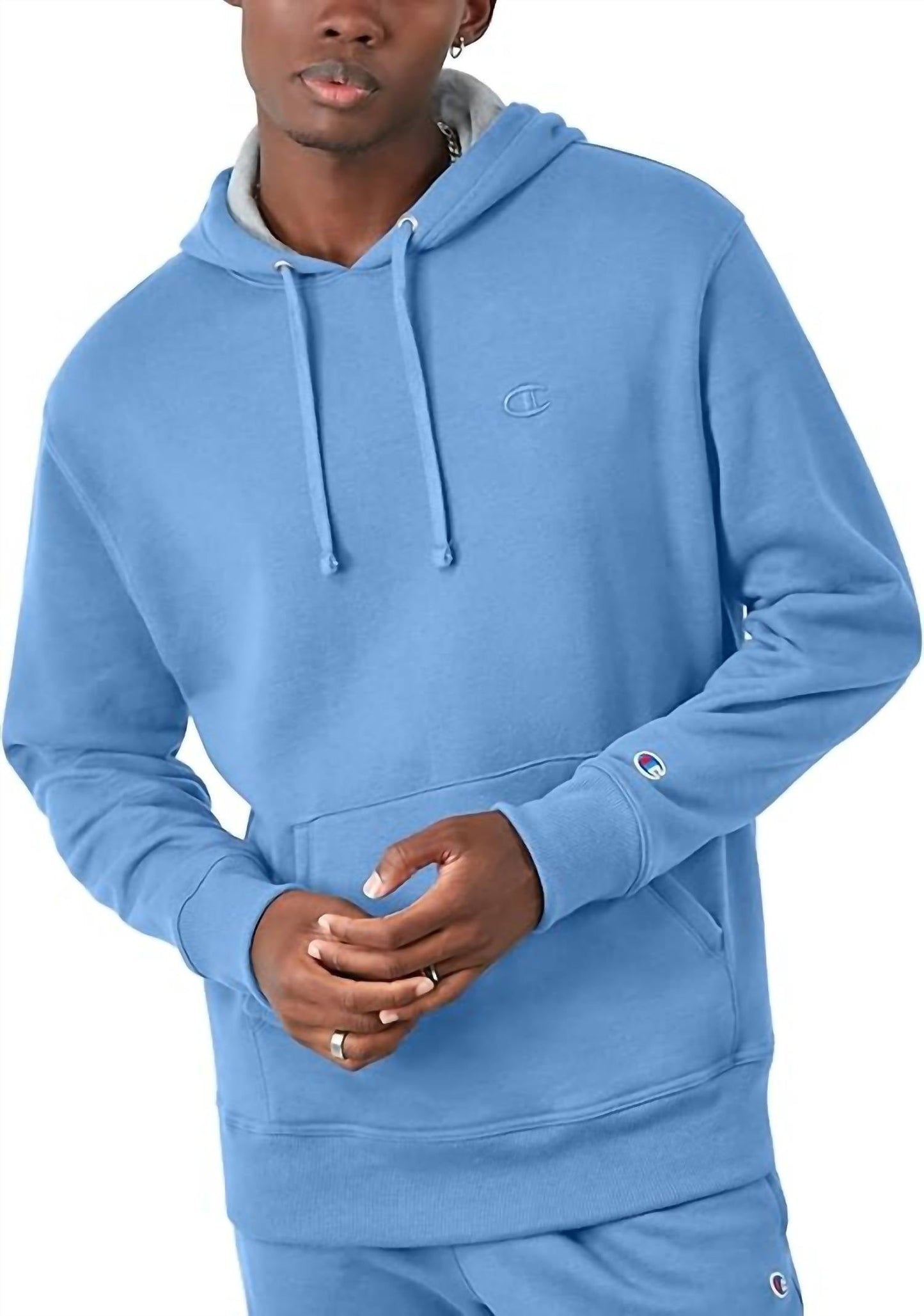 Champion - Men's Powerblend Fleece Hoodie C Logo