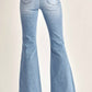 Risen - High Rise Patched Pocket Front Flare Jeans