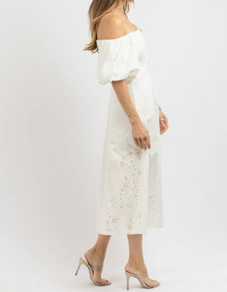 Olivaceous - Wilson Eyelet Midi Dress