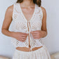 A.Ren - Cannes Eyelet Front Tie Tank