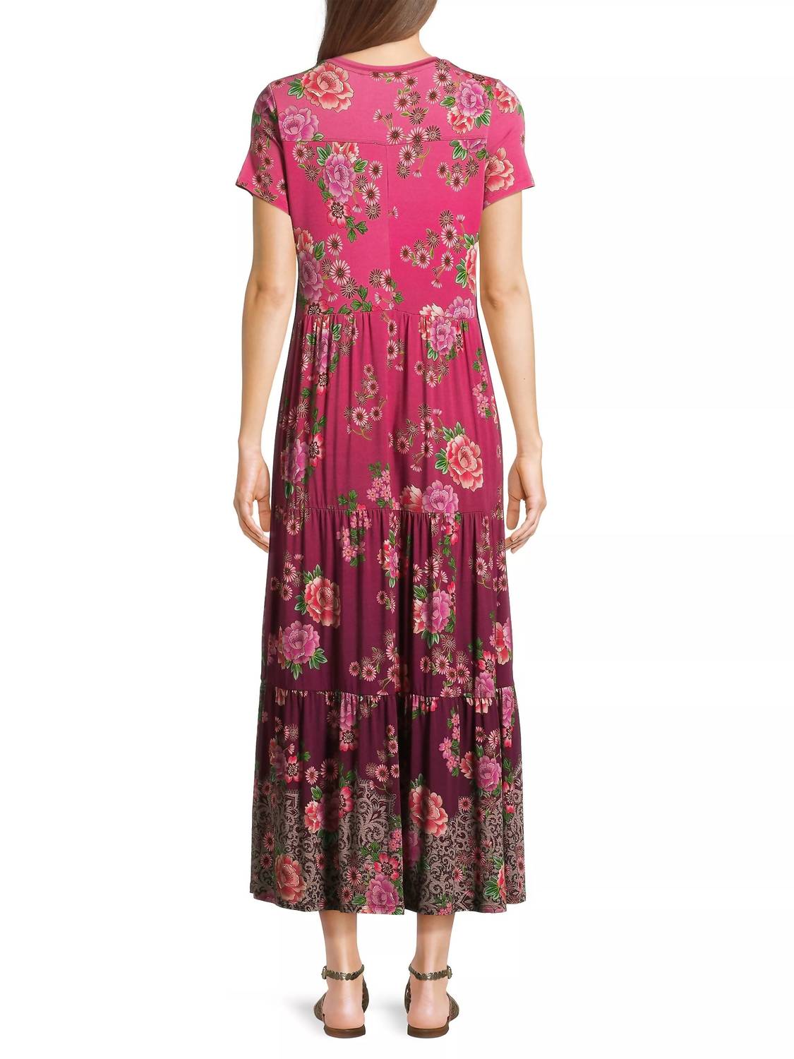 Johnny Was - Women's Tiered Cap Sleeve Knit Midi Dress