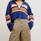 Free People - Striped Greta Half Zip Sweater