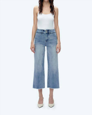 Bayeas - High Rise Wide Leg Denim Jeans With Raw Hem